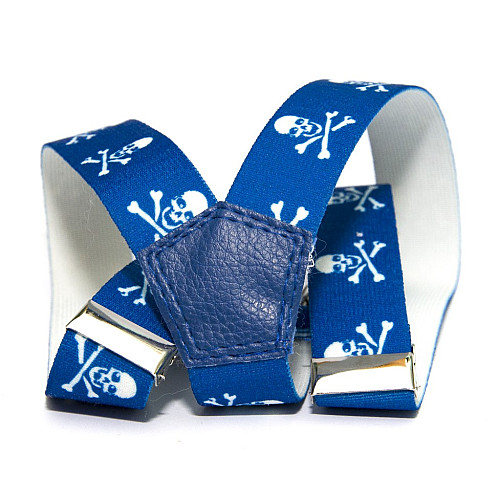 Детские синие подтяжки Gofin с черепами PBD-15018