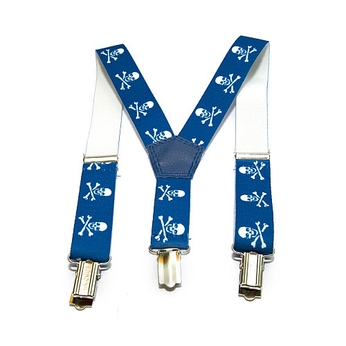 Детские синие подтяжки Gofin с черепами PBD-15018