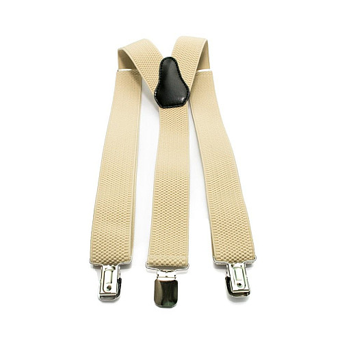 Подтяжки Gofin светло-бежевые однотонные 3,5 см PBP-4615