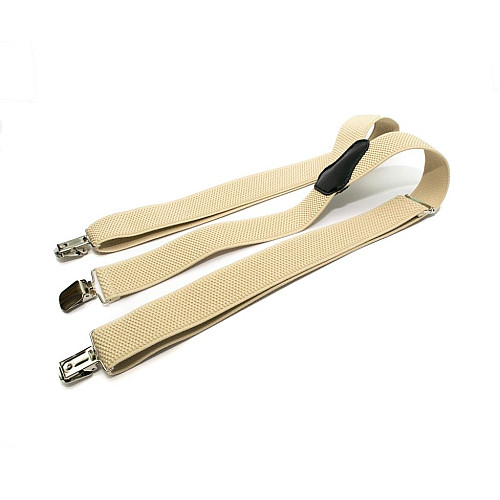 Подтяжки Gofin светло-бежевые однотонные 3,5 см PBP-4615