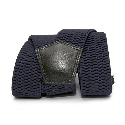 Подтяжки удлиненные (баталы) Gofin темно-синие Y образные 4 см PBP-4658