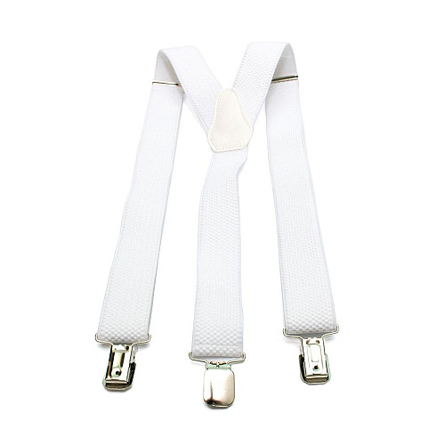 Белые подтяжки Gofin Y образные 3,5 см PBP-4633