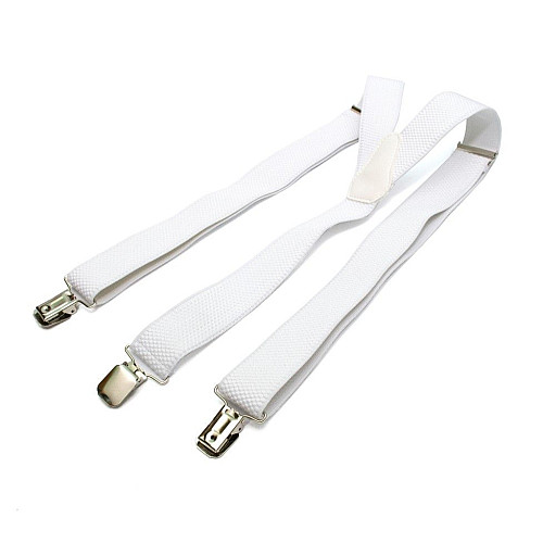 Белые подтяжки Gofin Y образные 3,5 см PBP-4633