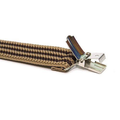 Підтяжки Gofin чоловічі бежеві в коричневу смужку PBP-4644