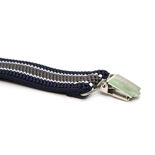 Подтяжки Gofin мужские темно-синие в серую полоску PBP-4647