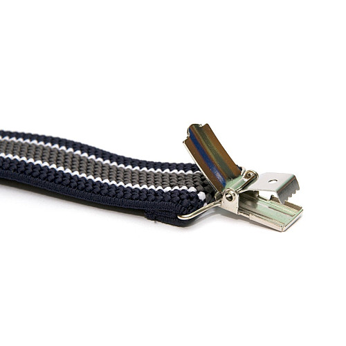 Подтяжки Gofin мужские темно-синие в серую полоску PBP-4647