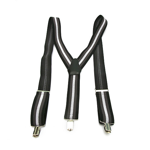 Підтяжки Gofin чоловічі смугасті в сірих тонах PBP-4648