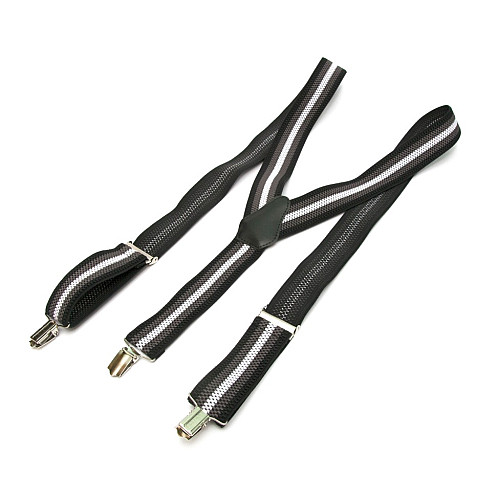 Підтяжки Gofin чоловічі смугасті в сірих тонах PBP-4648