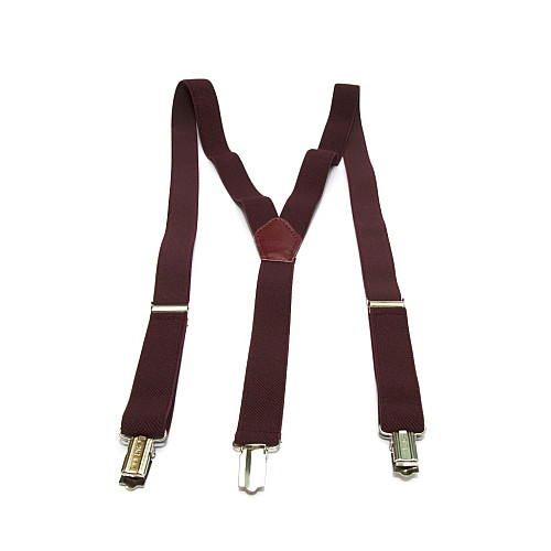 Узкие бордовые подтяжки Gofin 2,5 см PBP-4675