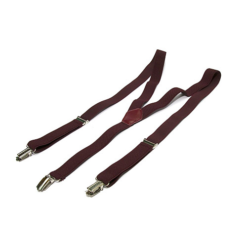 Узкие бордовые подтяжки Gofin 2,5 см PBP-4675