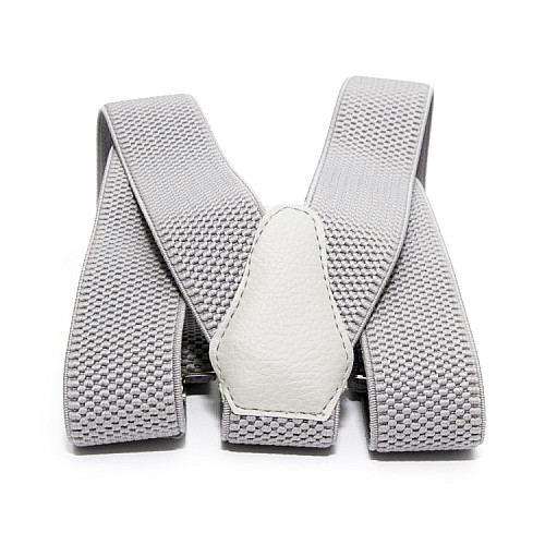 Подтяжки Gofin мужские светло-серые однотонные 3,5 см PBP-4663