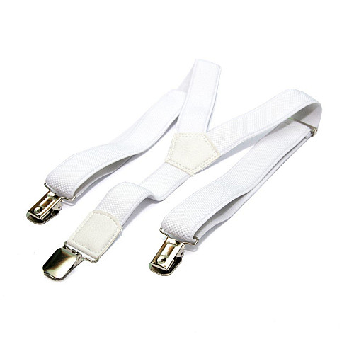 Подростковые белые подтяжки Gofin PBT-4207