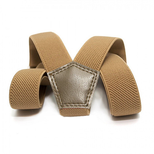 Підліткові підтяжки Gofin бежеві 2,5 см PBT-4243