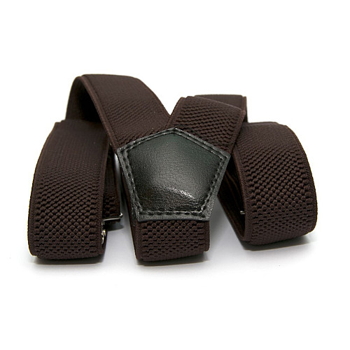 Подростковые подтяжки Gofin темно-коричневого цвета PBT-4246