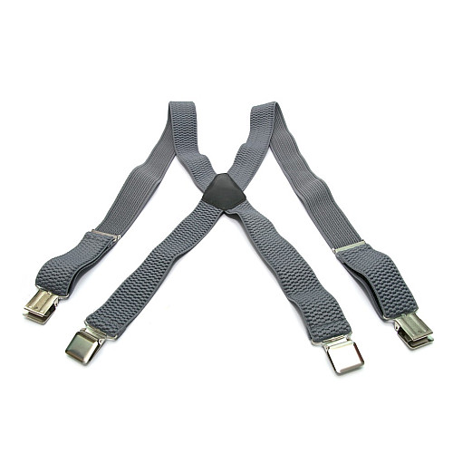 Подтяжки Gofin серые мужские Х образные 4 см PBX-5507