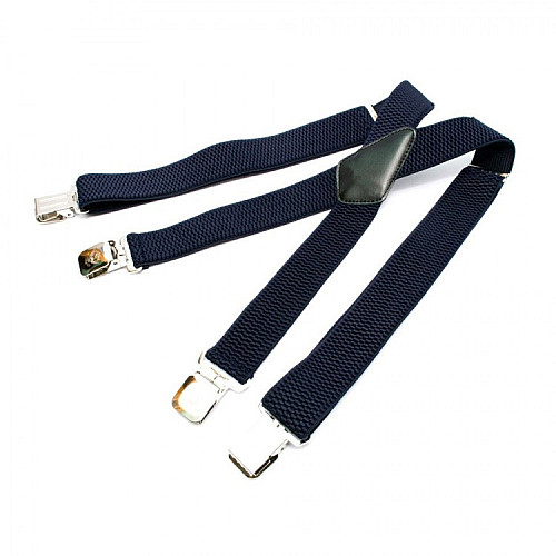 Широкие подтяжки Gofin темно-синие Х образные 4 см PBX-5526