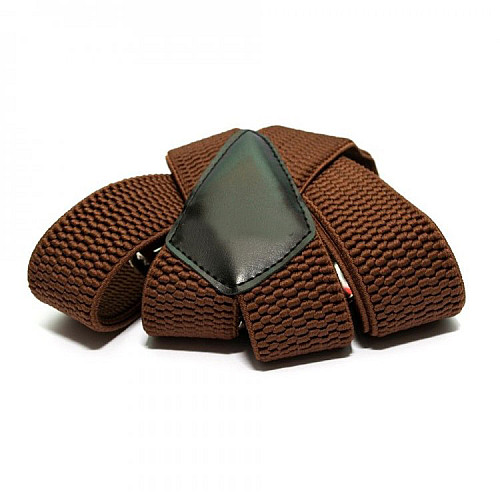 Підтяжки Gofin коричневі Х подібні 4 см PBX-5539