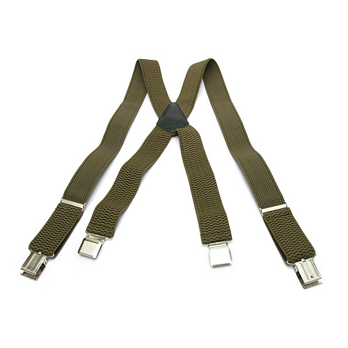 Підтяжки чоловічі хакі Х подібні 4 см PBX-5541