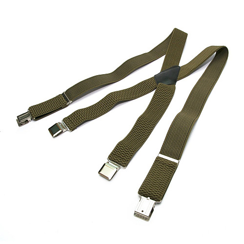 Підтяжки чоловічі хакі Х подібні 4 см PBX-5541