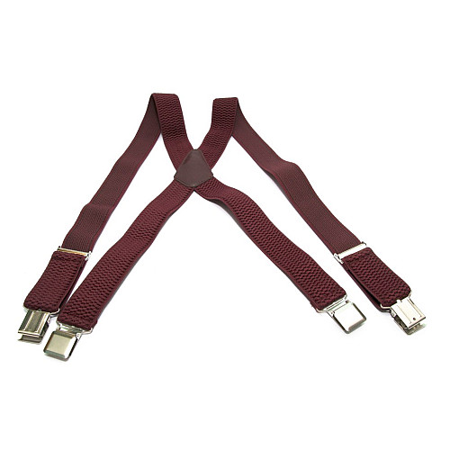 Бордові підтяжки Gofin Х подібні 4 см PBX-5562