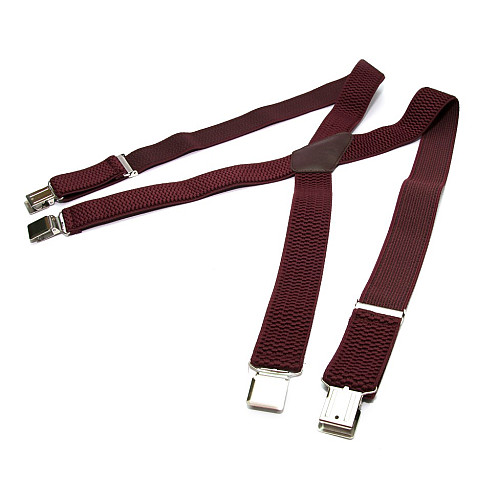 Бордові підтяжки Gofin Х подібні 4 см PBX-5562