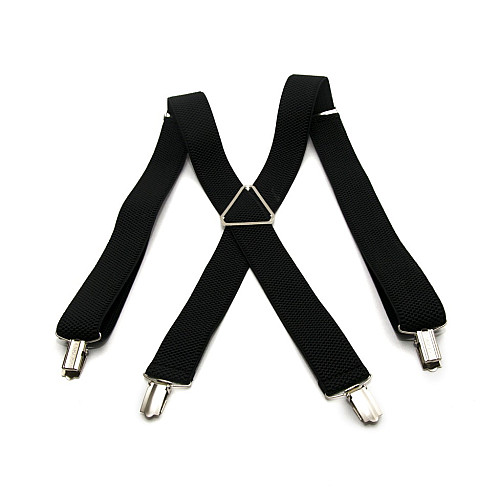 Підтяжки Х подібні чорні 3,5 см з металевою вставкою PBX-5565