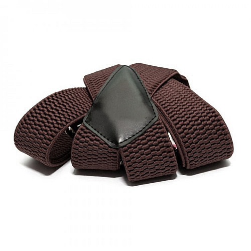 Підтяжки Gofin темно-коричневі Х подібні 4 см PBX-5566