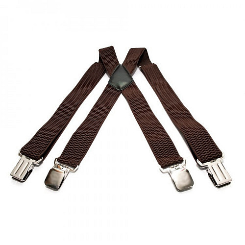 Підтяжки Gofin темно-коричневі Х подібні 4 см PBX-5566