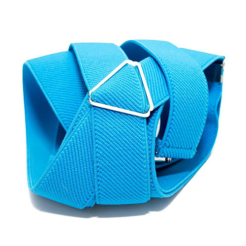 Подтяжки Gofin голубые Х образные 2,5 см PBXX-5906