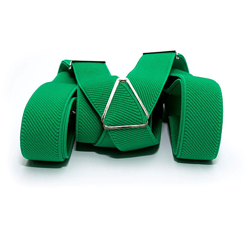 Узкие подтяжки Gofin Х образные зеленые 2,5 см PBXX-5918