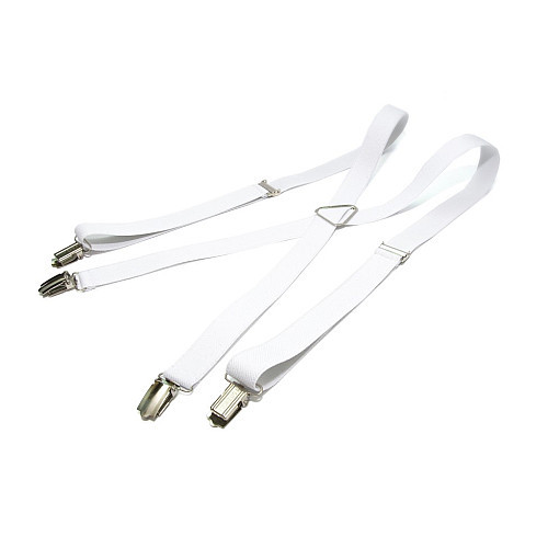 Белые подтяжки Gofin Х образные 2,5 см. PBXX-5932