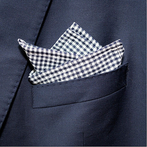 Платок темно-синий в клетку PL-156