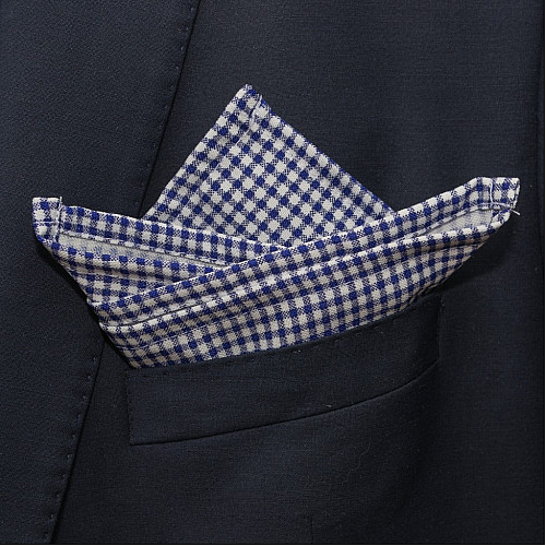 Платок синий в клетку PL-7620