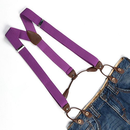 Подтяжки на пуговицу фиолетовые PNP-5804