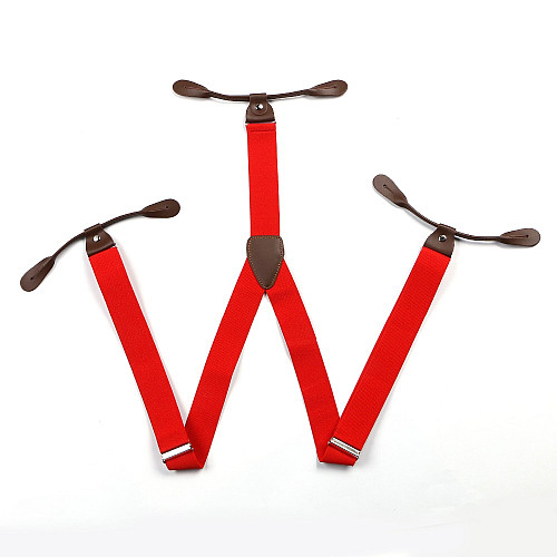 Подтяжки на пуговицу красные PNP-5805