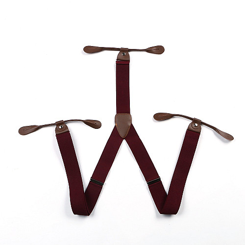 Підтяжки на гудзик бордові PNP-5806