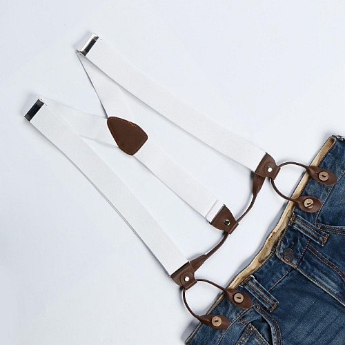 Підтяжки на гудзик білі PNP-5807