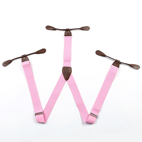 Подтяжки на пуговицу розовые PNP-5808