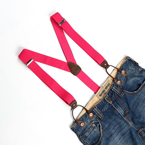 Подтяжки на пуговицу фуксия PNP-5809