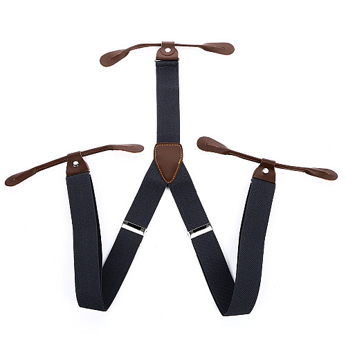 Підтяжки на гудзик темно-сірі PNP-5814