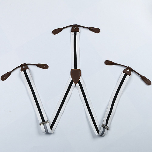 Подтяжки на пуговицу черно-белые PNP-5816