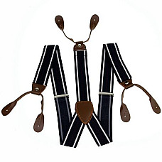 Подтяжки на пуговицу темно-синие в полоску PNP-5820