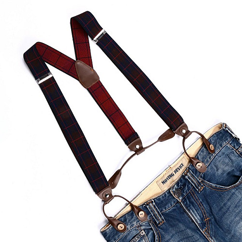 Подтяжки на пуговицу в клетку PNP-5823