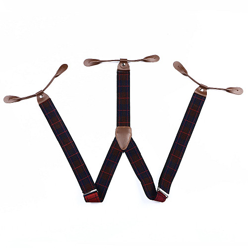 Подтяжки на пуговицу в клетку PNP-5823