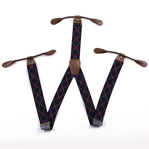 Подтяжки на пуговицу с ромбиками PNP-5826