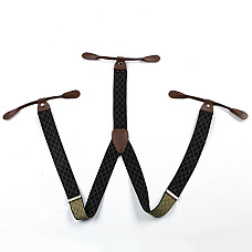 Подтяжки на пуговицу черные в ромбики PNP-5828