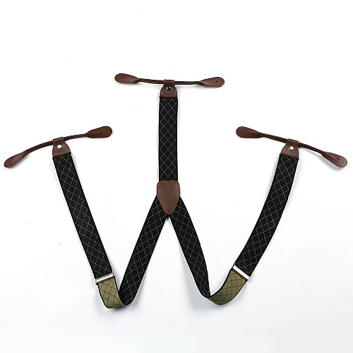 Підтяжки на гудзик чорні в ромбіки PNP-5828