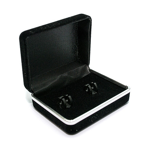 Коробочка бархатна під запонки чорна PP-2231