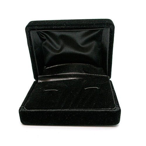 Коробочка під запонки замшева чорна PP-2236