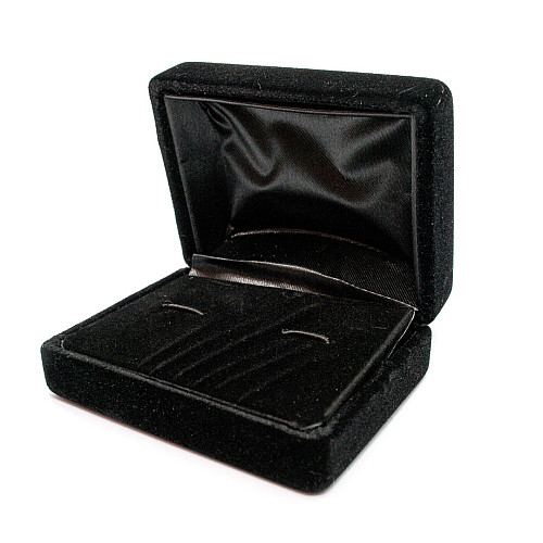 Коробочка під запонки замшева чорна PP-2236
